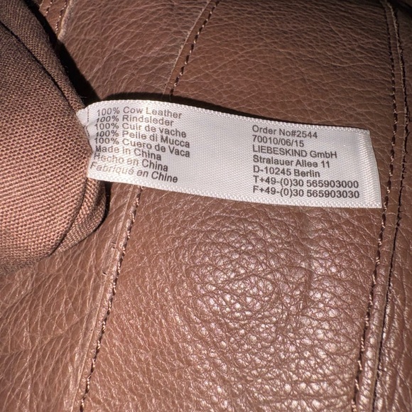 Liebeskind Berlin Soft Leather Crossbody Bag Camel Tan Multi-Pocket P12 - Picture 9 of 11